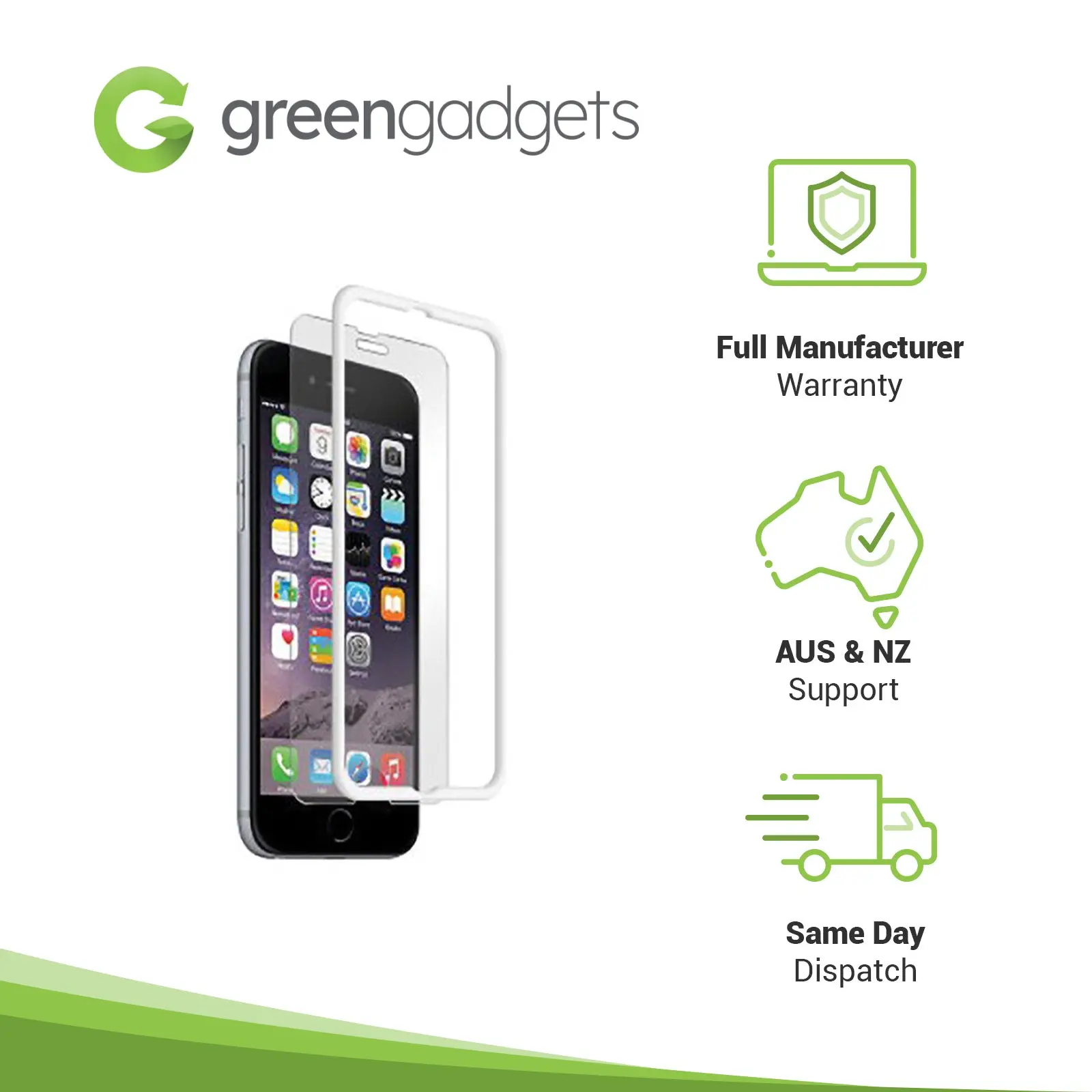 BodyGuardz ScreenGuardz Screen Protector Pure and The Crown for iPhone 6/6s (White) - Brand New - Image 2
