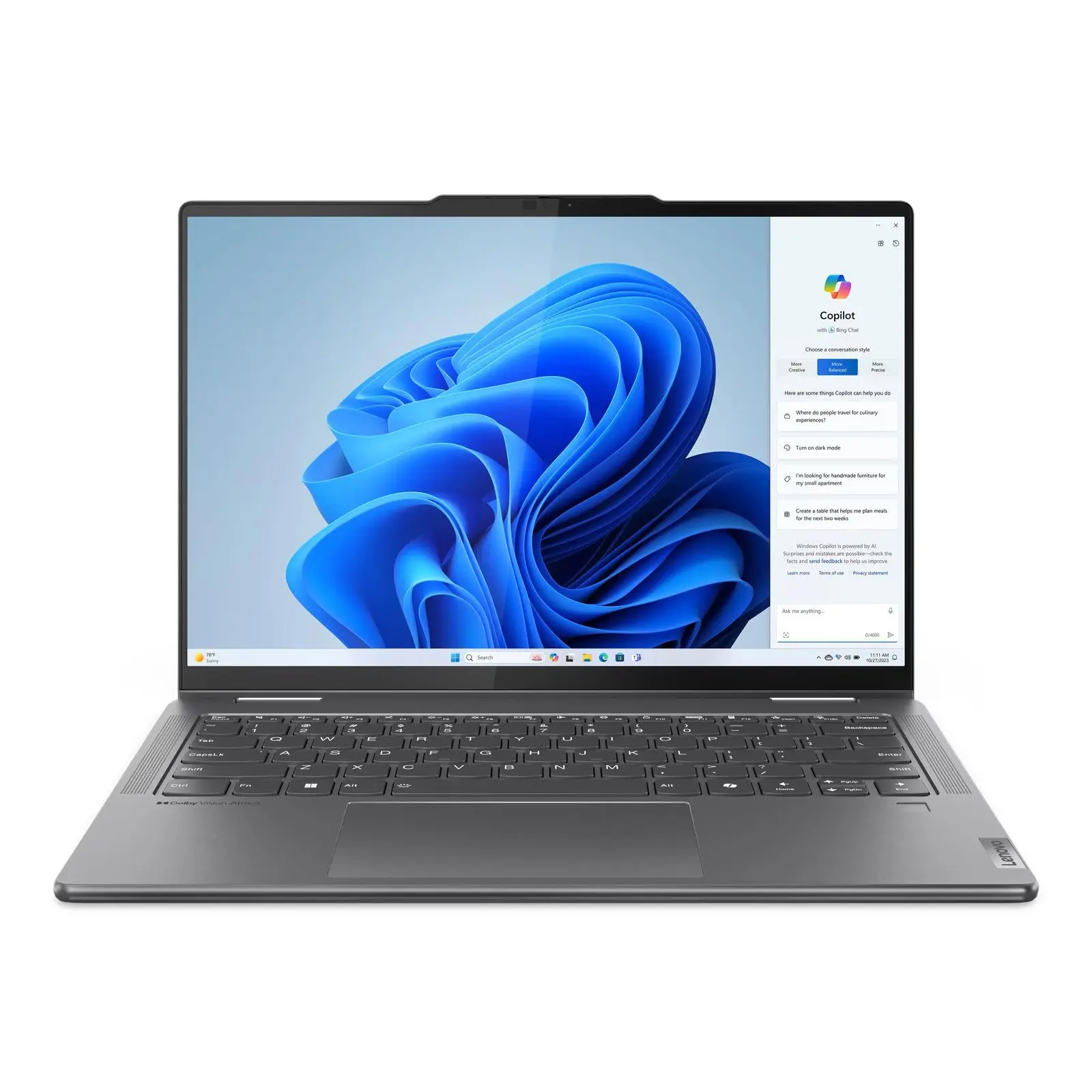 Yoga 7 14" WUXGA OLED 2-in-1 Laptop U5-125H 16GB 512GB W11H Touch Storm Grey (Refurbished) - Image 4